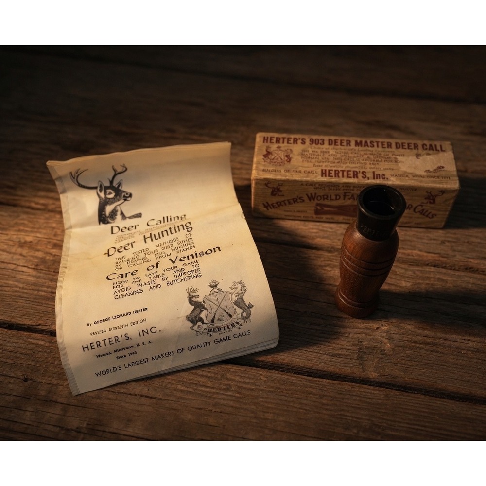 Vintage Herter's 903 Deer Master Deer Call with Original Box and Instructions